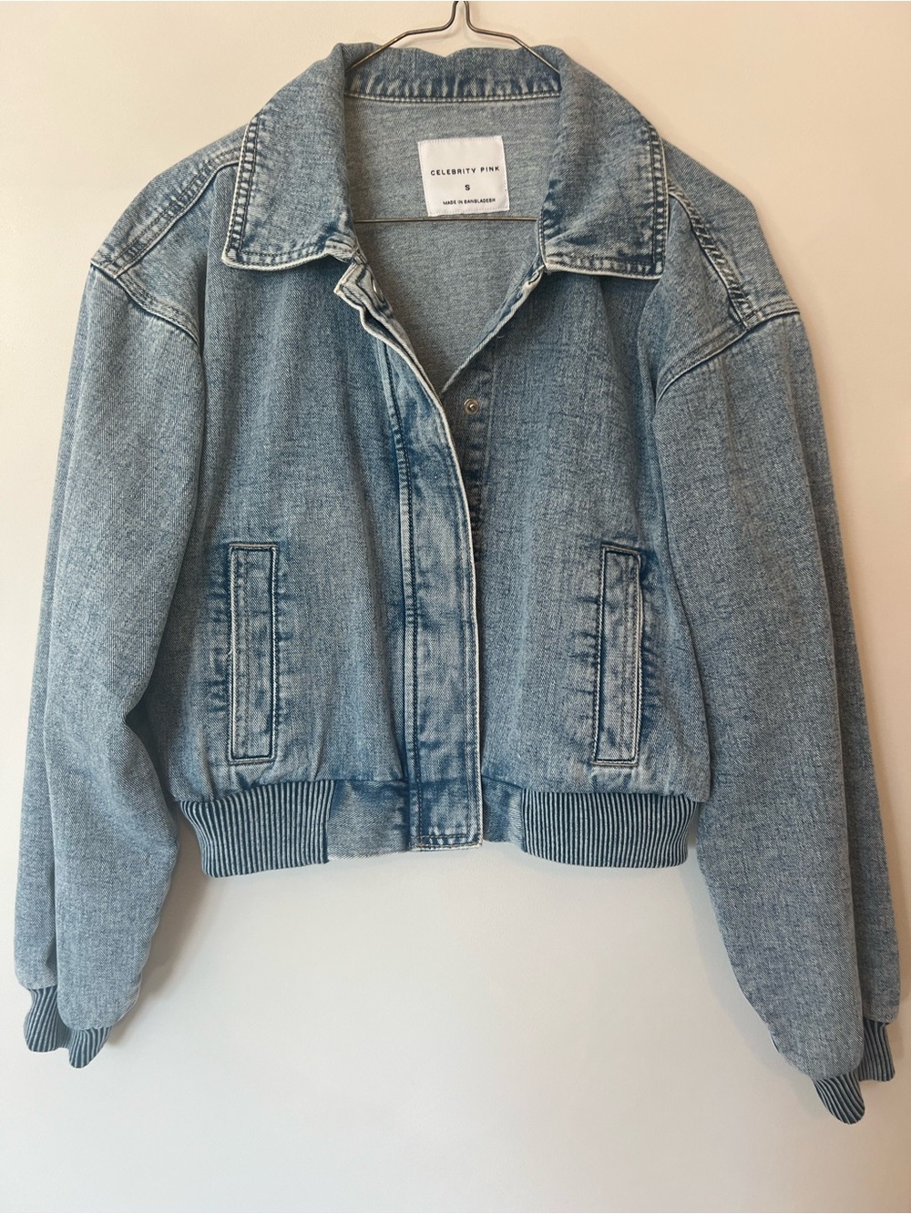 Celebrity Pink Light Wash Denim Jean Jacket - Washed Blue